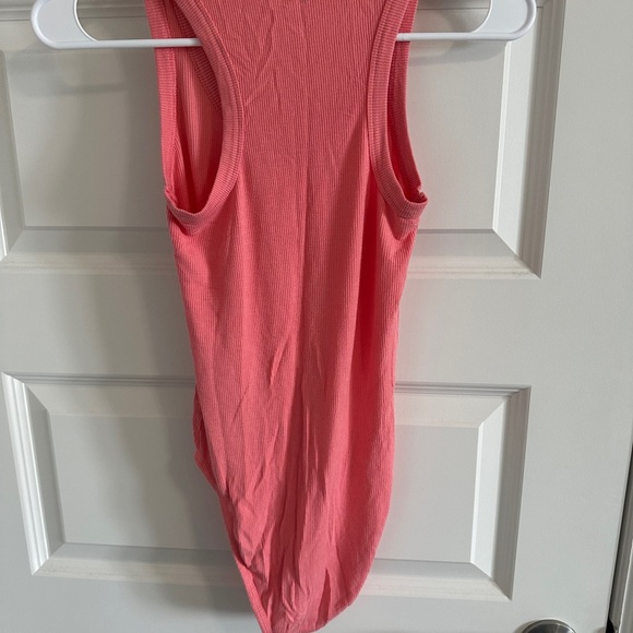 Aerie Coral Ribbed Tank Top Razorback Bodysuit Size Small Women’s - Picture 5 of 7